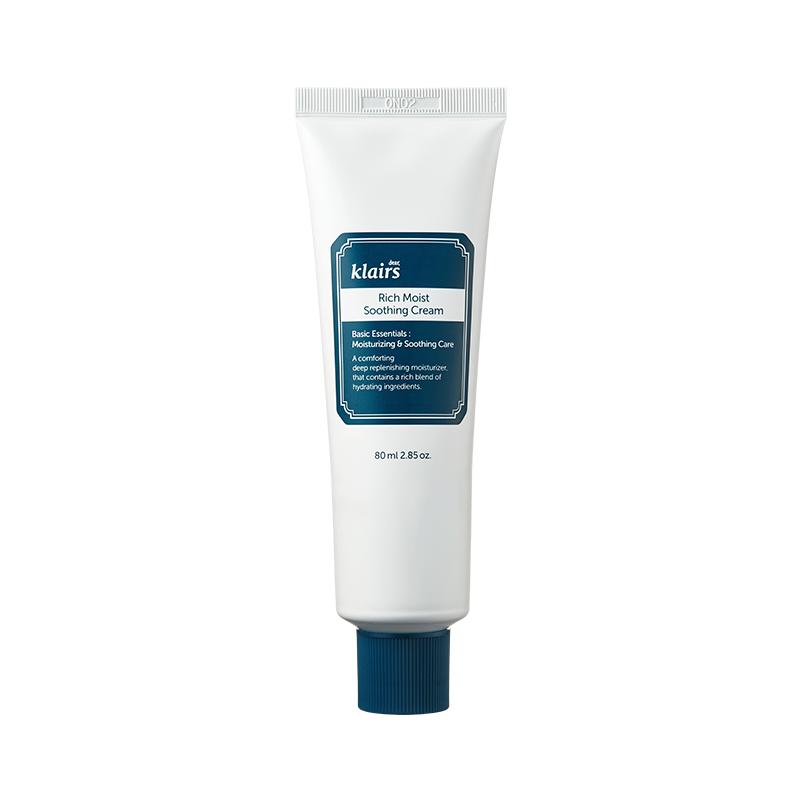 KLAIRS Rich Moist Soothing Cream, 20 g, beruhigende Feuchtigkeitscreme in Tubenform, für empfindliche Haut