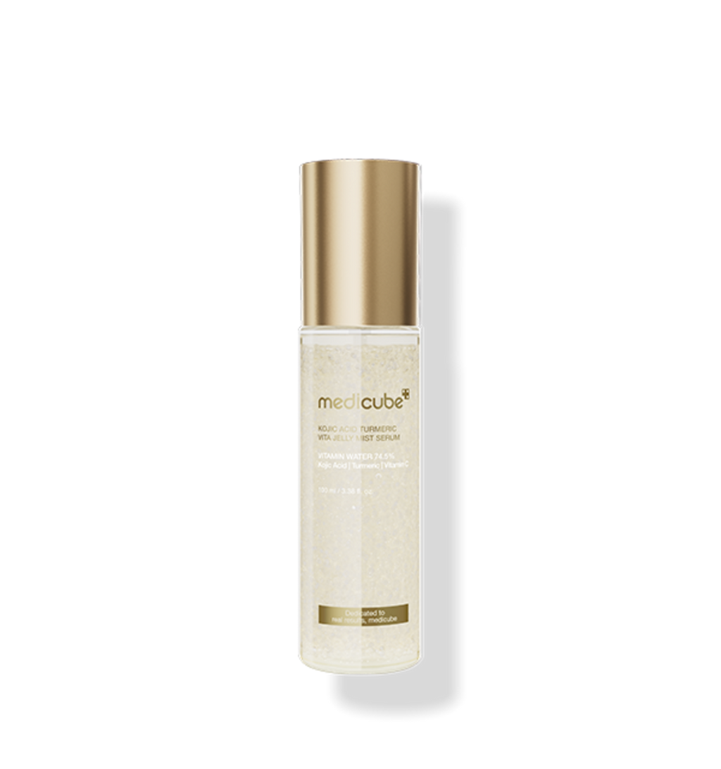 medicube Kojic Acid Turmeric Vita Jelly Mist Serum in 100 ml Flasche, aufhellendes Brightening Serum mit Sprayfunktion