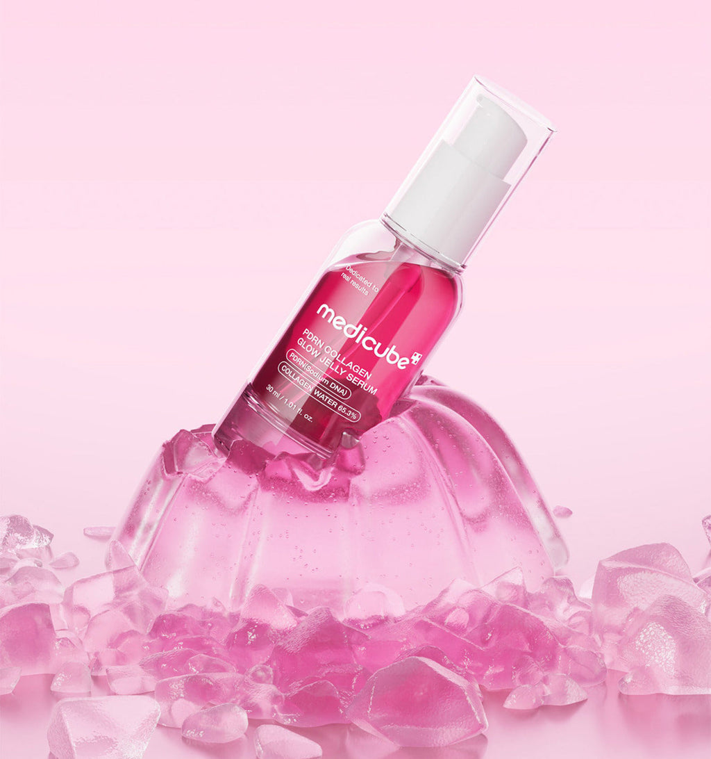 medicube PDRN Collagen Glow Jelly Serum, straffendes Kollagenserum mit PDRN und Glow-Effekt, 30 ml, in einer Glasflasche