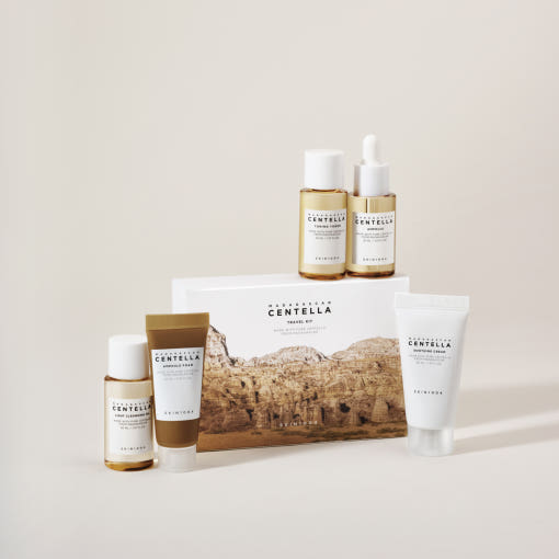 SKIN1004 Madagascar Centella Reise-Set mit 5 Produkten, ideal für Hautpflege unterwegs, enthält Beruhigende und feuchtigkeitsspendende Produkte