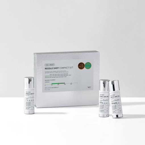 VT Reedle Shot Compact Set, Reise-Set mit drei Skincare-Stufen, jeweils 10 ml, praktische Pflege für unterwegs