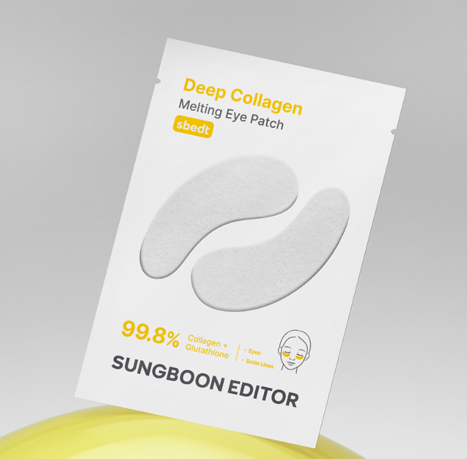 SUNGBOON EDITOR Deep Collagen Melting Augenpatches, 12 Stück, kühlende Augenpflege mit Collagen für frische, erholte Augen.
