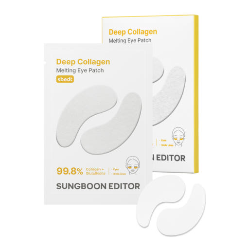 SUNGBOON EDITOR Deep Collagen Melting Augenpatches, 12 Stück, feuchtigkeitsspendende und straffende Augenpflege in kleinen Patch-Formen