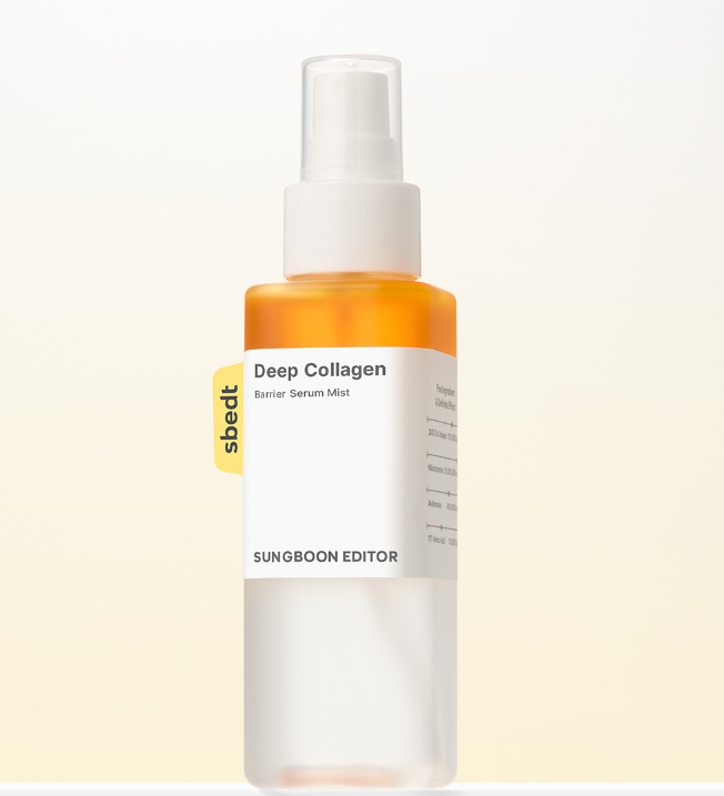 SUNGBOON EDITOR Deep Collagen Barrier Serum Mist in 115ml Flasche, feuchte Gesichts-Spray mit Kollagen für Hautschutz