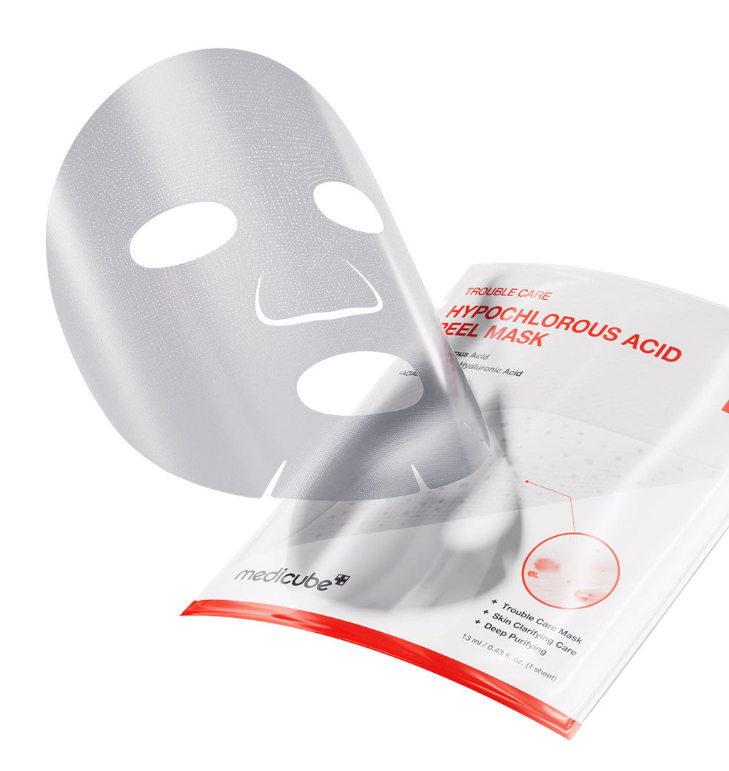 medicube Hypochlorous Acid Peel Maske, sanfte Tuchmaske mit Hypochlorsäure, 3 Stück, für reine Haut und Peeling