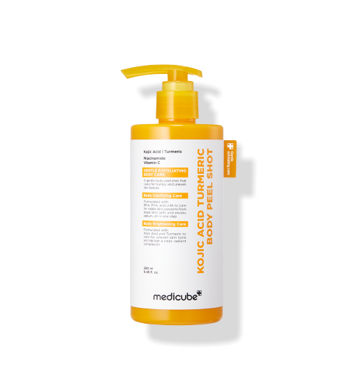 medicube Kojic Acid Kurkörperpeeling in 280 ml Flasche, aufhellend mit Kurkuma und Kojic Acid, für glatte, strahlende Haut