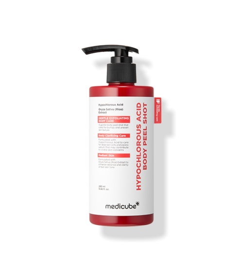 medicube Hypochlorous Acid Body Peel Shot, sanftes Körperpeeling mit 280 ml, für glatte, gepflegte Haut
