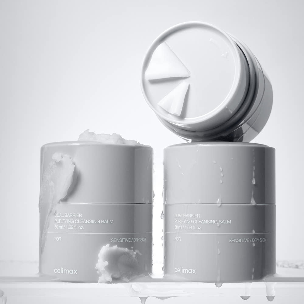 Celimax Dual Barrier Reinigungsbalsam Set mit 50ml und Nachfüllung, sanfte Gesichtsreinigung für empfindliche Haut