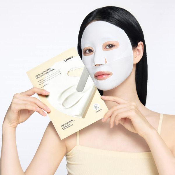 celimax Pore+ Dark Spot Brightening Gesichtsmaske, 20g, 4 Stück, feuchtigkeitsspendende und aufhellende Hautpflege in einer Packung