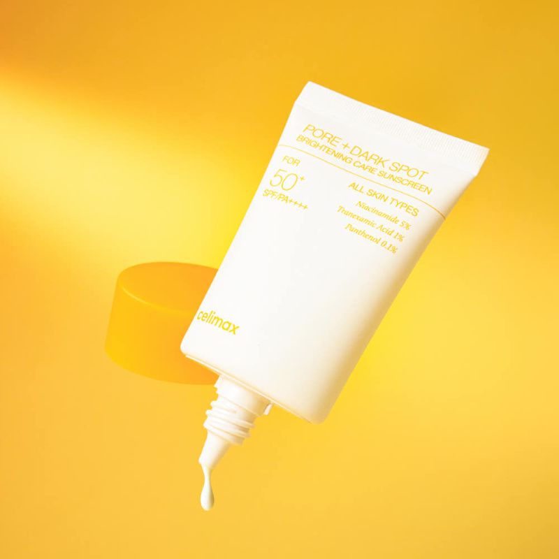 Celimax Pore+ Dark Spot Brightening Sonnenschutz SPF50+ PA++++ in 50ml, feuchtigkeitsspendender Sonnenschutz mit Aufhellungseffekt