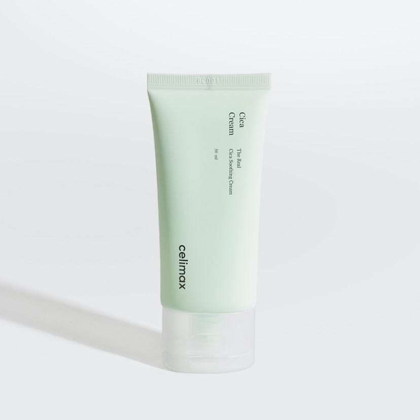 Celimax The Real Cica Feuchtigkeitscreme in 50ml mit blauer Verpackung und weißem Cremetiegel, für beruhigende Hautpflege