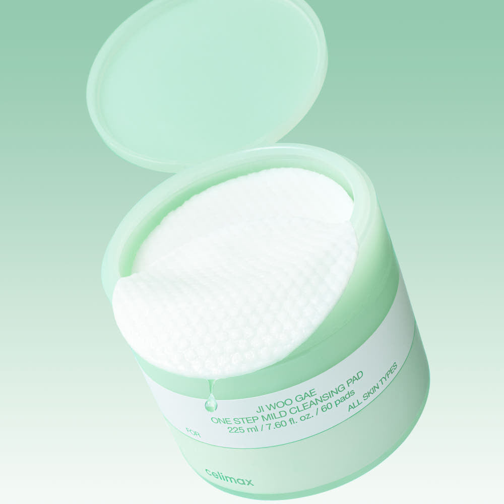 celimax JI WOO GAE One Step Mild Reinigungs-Pad, 225 ml, 60 Stück, sanfte Reinigung für die Haut