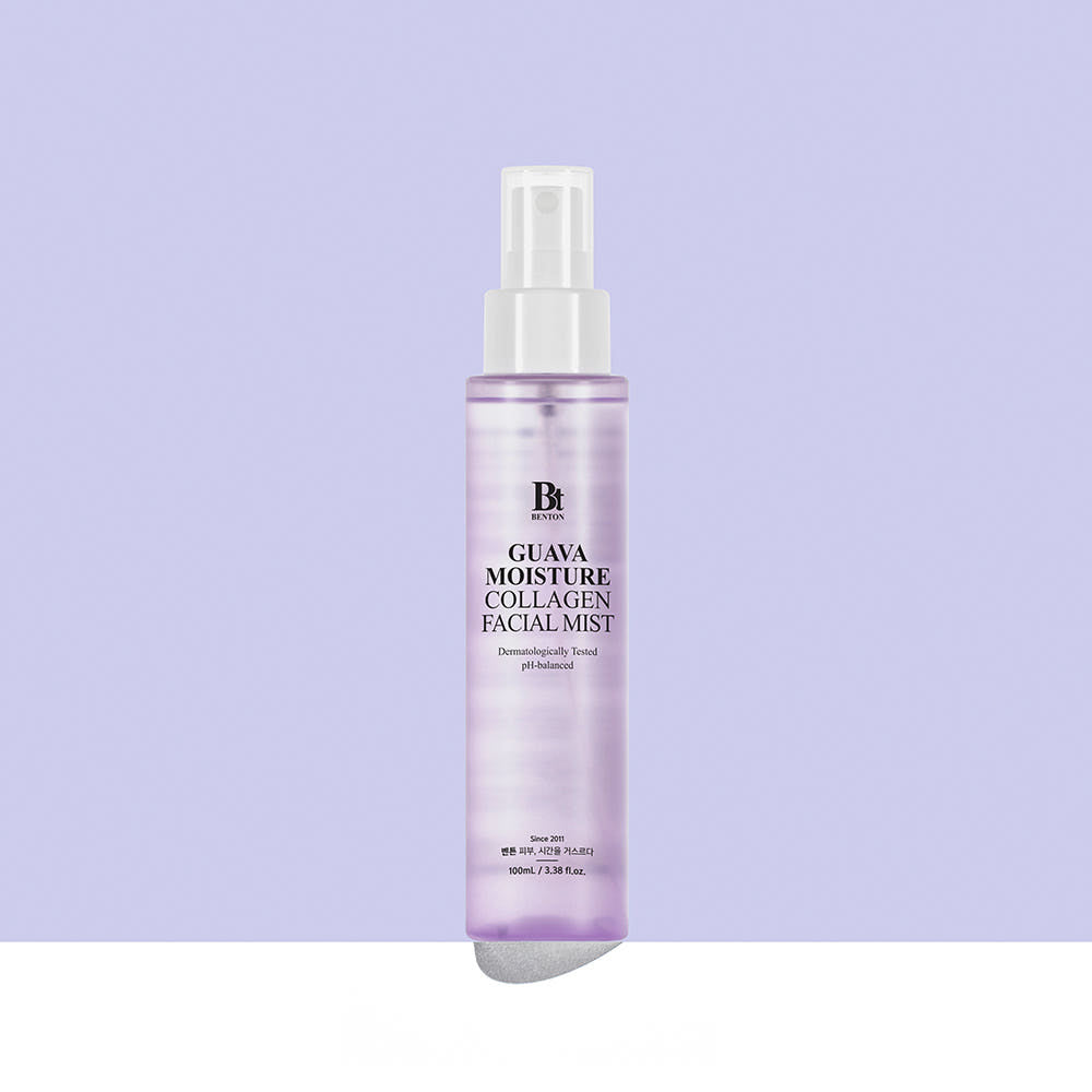 Benton Guava Feuchtigkeits-Kollagen Gesichtsspray in 100ml Flasche, Spraydose mit Guava-Extrakt und Kollagen, feuchtigkeitsspendend