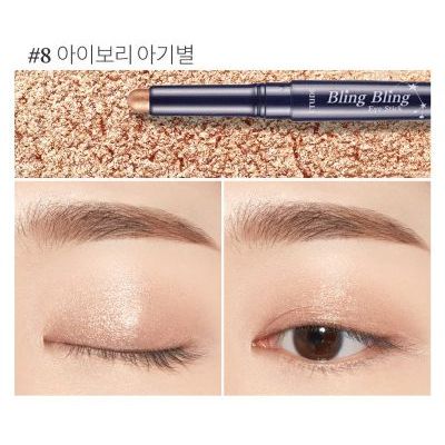 ETUDE Bling Bling Eye Stick Lidschatten in 6 Farben, schimmernde Textur, praktische Stiftform, ideal für glamouröse Augen-Looks