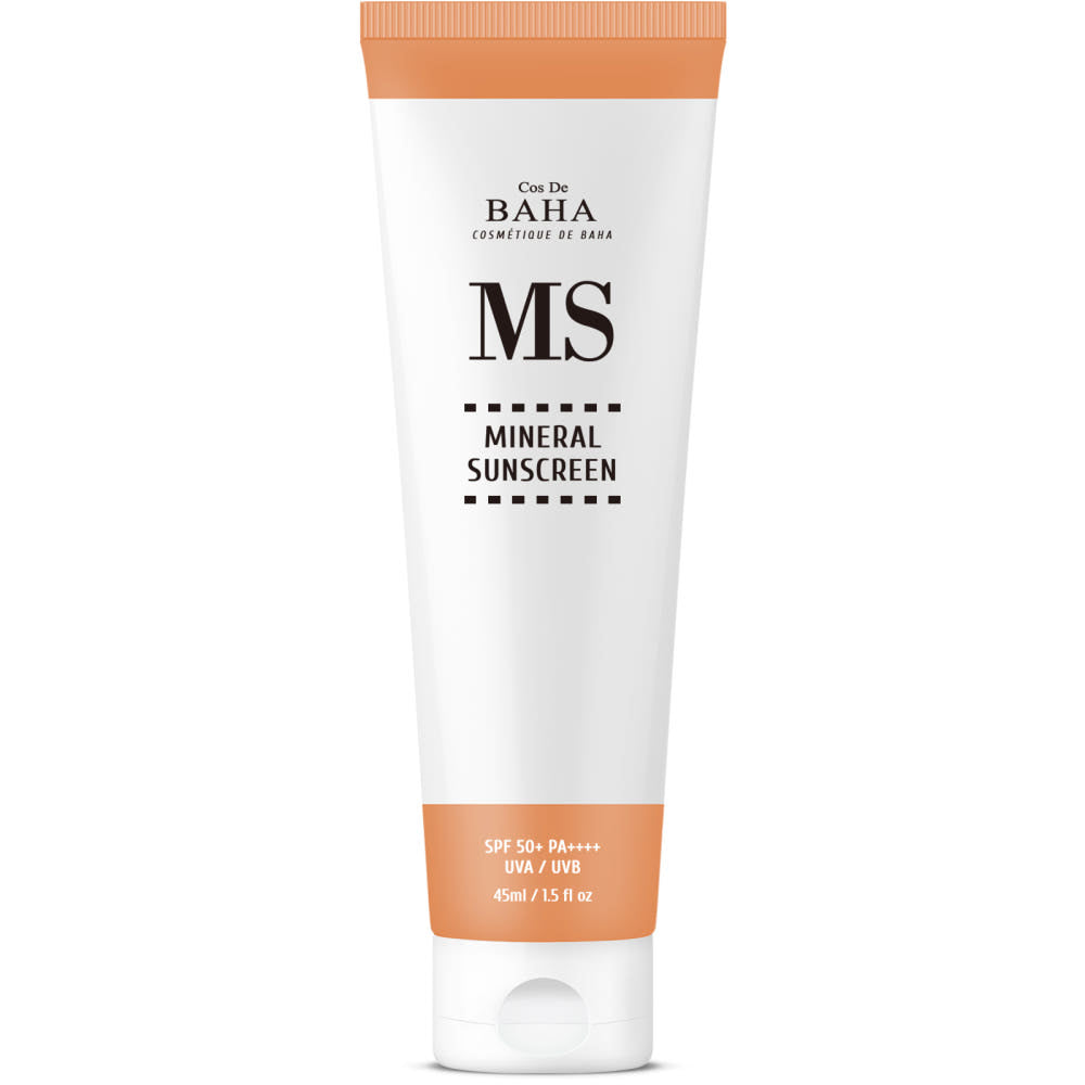 Cos De BAHA MS Hydrating Mineral Sunscreen mit SPF50+ PA++++, 45 ml, feuchtigkeitsspendender Mineral-Sonnenschutz in Tube