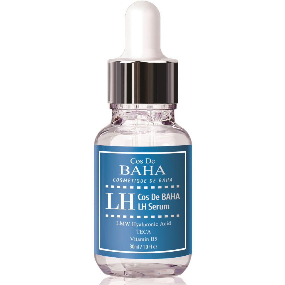 Cos De BAHA LH Hyaluronsäure Serum, intensives Feuchtigkeitsserum mit Hyaluron, 30 ml, Flasche vor weißem Hintergrund