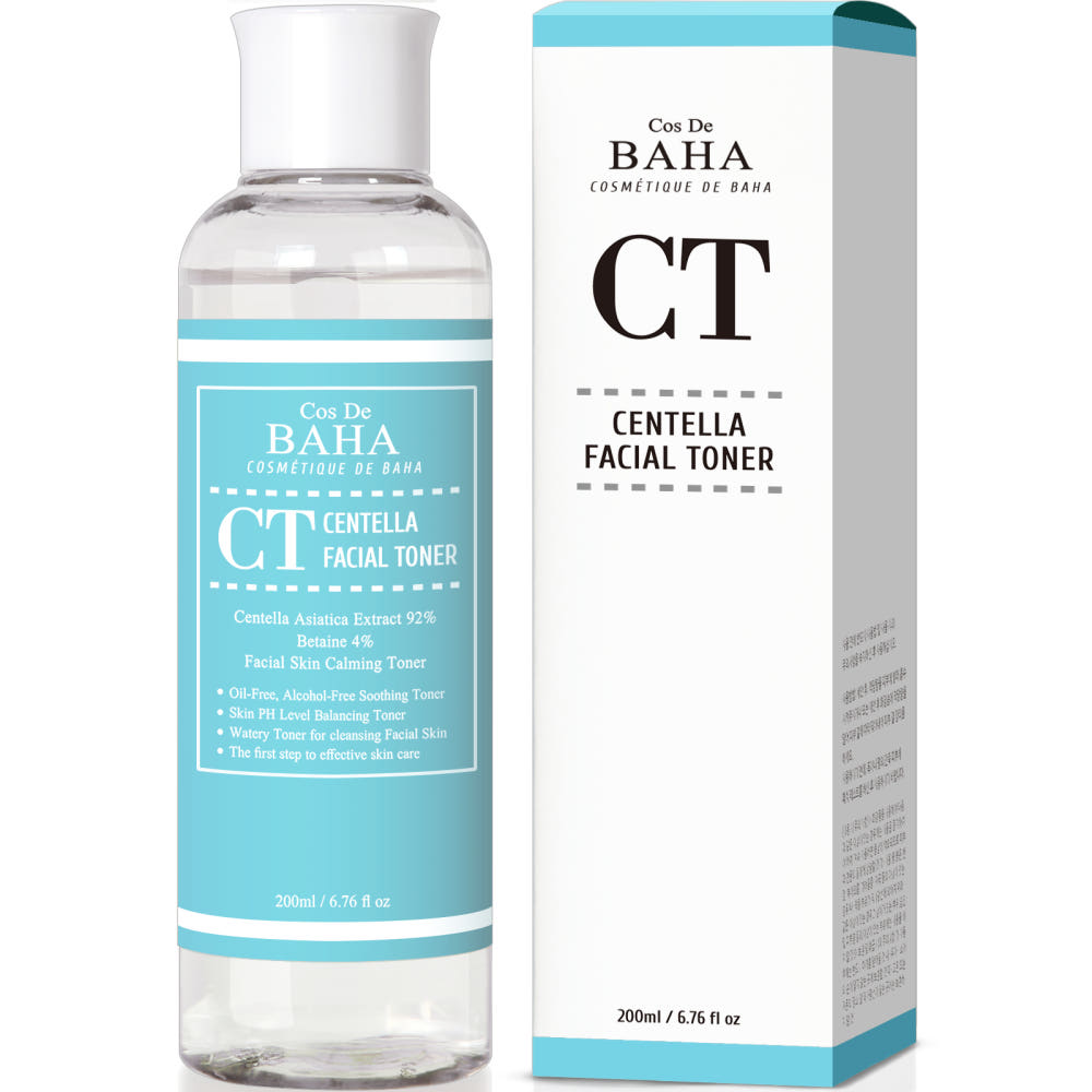 Cos De BAHA CT Centella Asiatica Recovery Toner, beruhigender Gesichtstoner mit 92% Centella-Extrakt, 200 ml Flasche