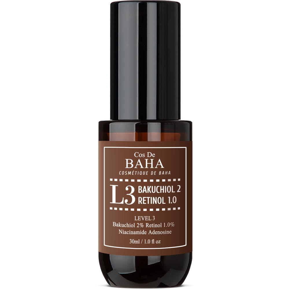 Cos De BAHA L3 Bakuchiol 2% + Retinol 1% Serum, Anti-Aging Serum in 30 ml Flasche, natürliche Hautpflege
