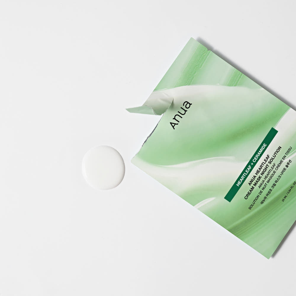 Anua Heartleaf Gesichtsmaske, beruhigende Nachtcreme, 25 ml, Packung mit 10 Stück, sanfte Hautpflege für die Nacht