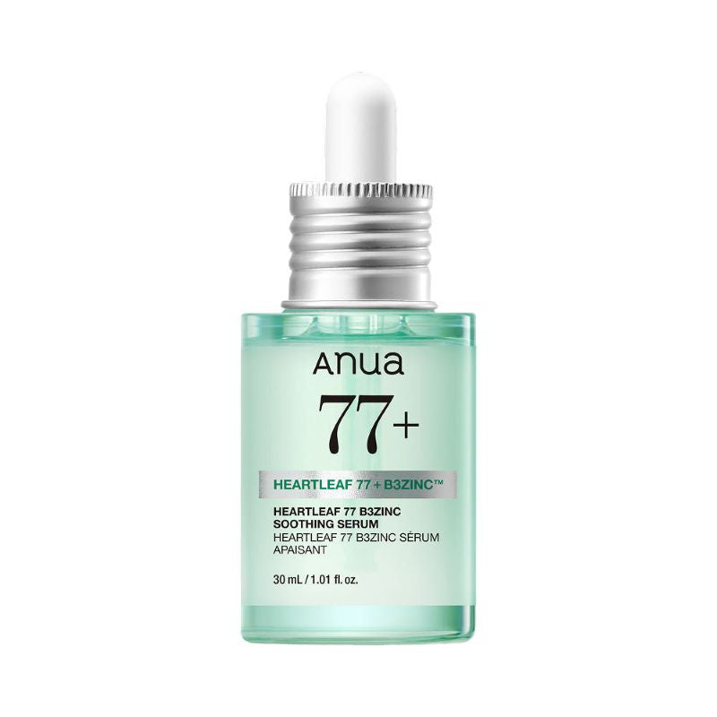 Anua Heartleaf 77 B3Zinc Serum für unreine Haut, 30 ml, beruhigendes Serum in einer weißen Flasche mit Dosierspumpe