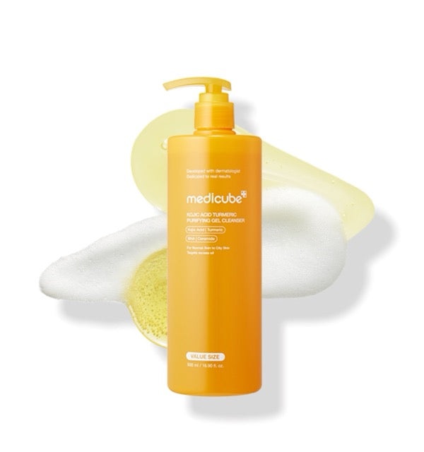 medicube Kojic Acid Kurkuma reinigendes Gel, 500 ml, aufhellender Gesichtsreiniger mit Kojic Acid und Kurkuma.