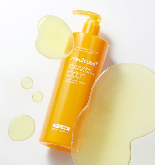medicube Kojic Acid Turmeric Reinigungs-Gel, 500 ml, aufhellender Gelreiniger mit Kojic Acid und Kurkuma für reine Haut