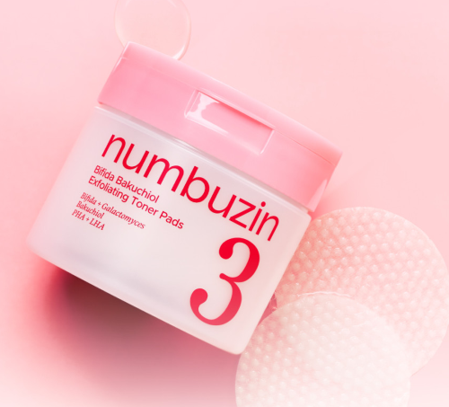 Numbuzin No.3 Bifida Bakuchiol Peeling-Toner Pads, 70 Stück, sanfte Porenverfeinerung, exfolierende Pads in einer Packung
