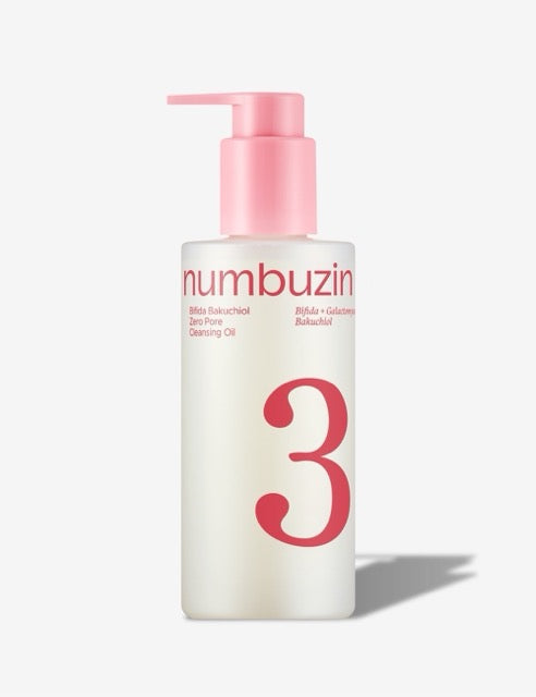 Numbuzin No.3 Bifida Bakuchiol Zero Pore Reinigungsöl, 200 ml, mit Enzymen für porenfreie, saubere Haut, flüssiges Reinigungsöl
