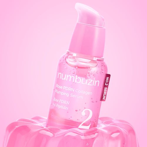 Numbuzin No.2 Rose PDRN Collagen Serum in 30 ml Flasche, feuchtigkeitsspendendes Volumen-Serum mit Rosen-Kollagen und PDRN.