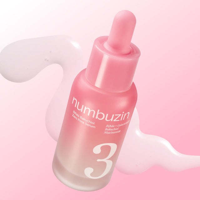 Numbuzin No.3 Bifida Bakuchiol Zero Pore Serum, 30 ml, Porenverfeinerndes Serum mit Bifida und Bakuchiol in Flasche