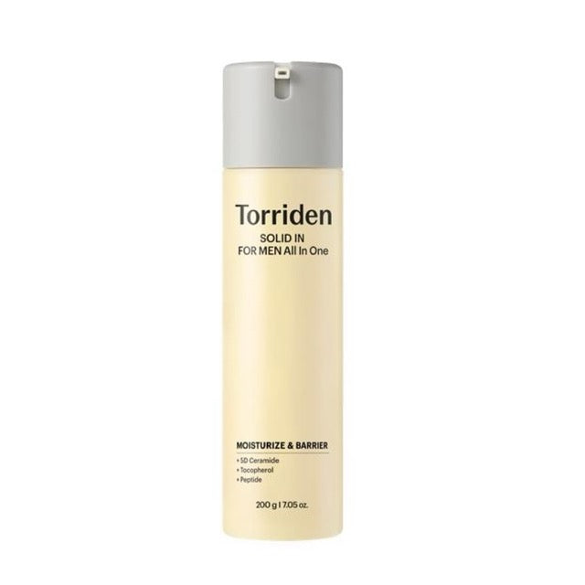 Torriden Solid In For Men Ceramide All In One Lotion, feuchtigkeitsspendende Pflege für Männer, 200 g, Flasche mit weißen Deckel
