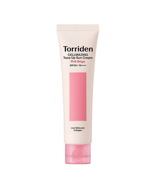 Torriden Cellmazing Pink Beige Tone Up Sonnenschutzcreme SPF50+ PA++++, 60 ml, mit pinkem Beigeton für strahlenden Schutz
