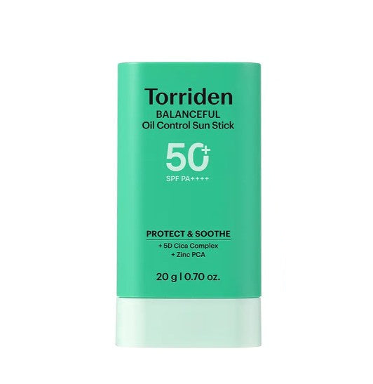 Torriden Balanceful For Men Cica Oil Control Sun Stick, mattierender Sonnenschutz-Stick SPF50+ PA++++, 20 g, für Männer