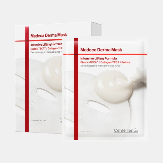 Centellian24 Madeca Derma Maske, straffende Gesichtstuchmaske mit Centella, 10 Stück, 23 ml pro Packung, intensive Lifting-Pflege