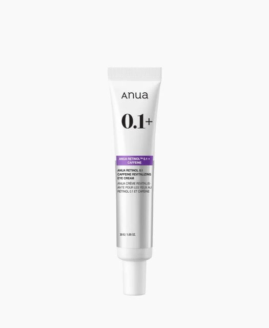 Anua Retinol 0.1 Caffeine Augencreme, revitalisierende Augenpflege in 30 g, sichtbar mit cremiger Textur in der Verpackung