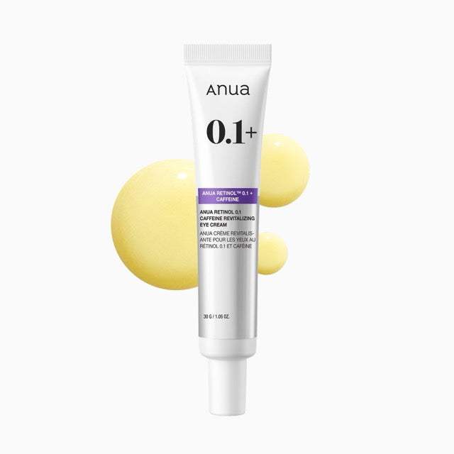 Anua Retinol 0.1 Caffeine Augencreme in 30 g, revitalisierende Augencreme mit Retinol und Koffein gegen Augenringe und Schwellungen
