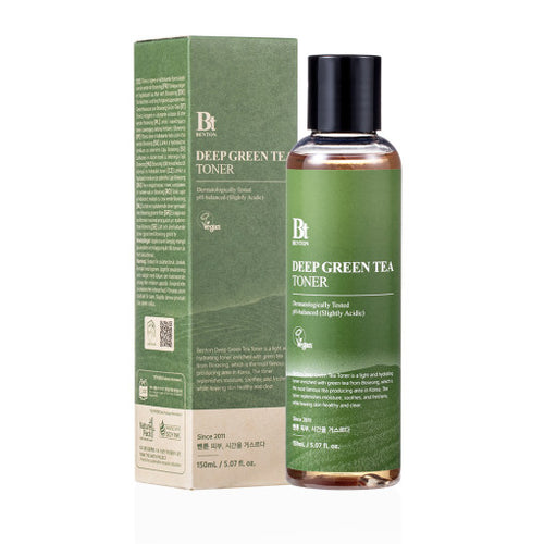Benton Deep Green Tea Toner in 150ml Flasche, grüner Teintoner für die Hautpflege, mit grünem Tee Extrakt.