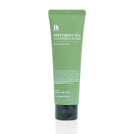 Benton Deep Green Tea Reinigungsschaum, 120g, feuchtigkeitsspendender Gesichtsreiniger mit grünem Tee für klare Haut