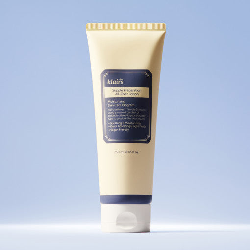 KLAIRS Supple Preparation All Over Lotion, feuchtigkeitsspendende Lotion für Gesicht und Körper, cremige Textur in 250 ml Flasche