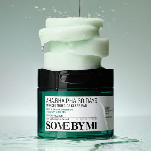 SOME BY MI AHA BHA PHA 30 Days Miracle Truecica Cleansing Pads, 70 Stück, antibakterielle Peeling-Pads für reine Haut