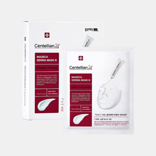 Centellian24 Madeca Derma Mask³ intensive Heilende Tuchmaske, 23 ml, 10 Stück, für empfindliche Haut, feuchtigkeitsspendend