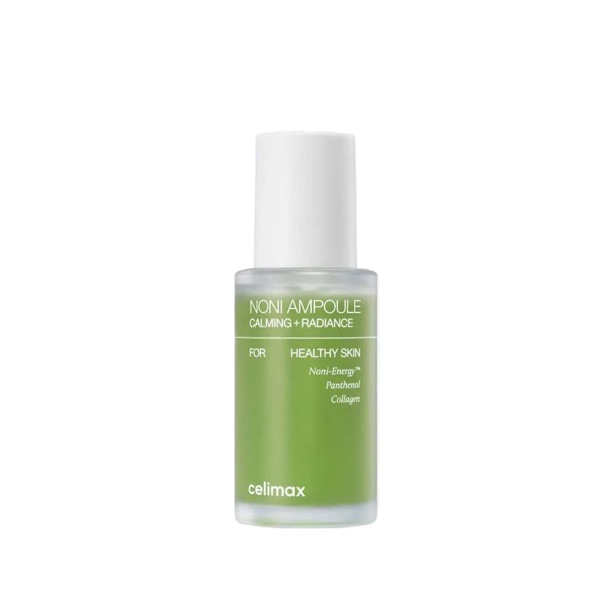 Celimax The Real Noni Energy Ampulle in 30ml Flasche, sichtbare Verpackung und Ampullen-Design, hochwertige Hautpflege.